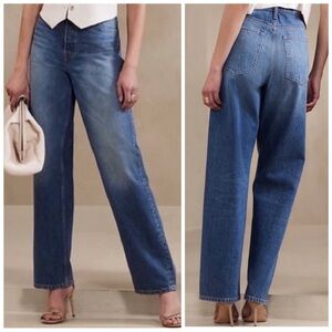BANANA REPUBLIC Women’s Size 27 Divisadero Wash‎ Mid-Rise Loose Stovepipe Jeans